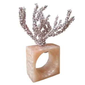 Beaded Coral Napkin Ring in light pink