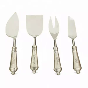 Vintage silver cheese knife set